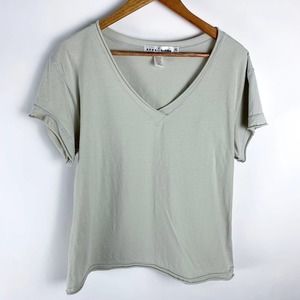 Neon Buddha Tan Short Sleeve V Neck Cotton Shirt